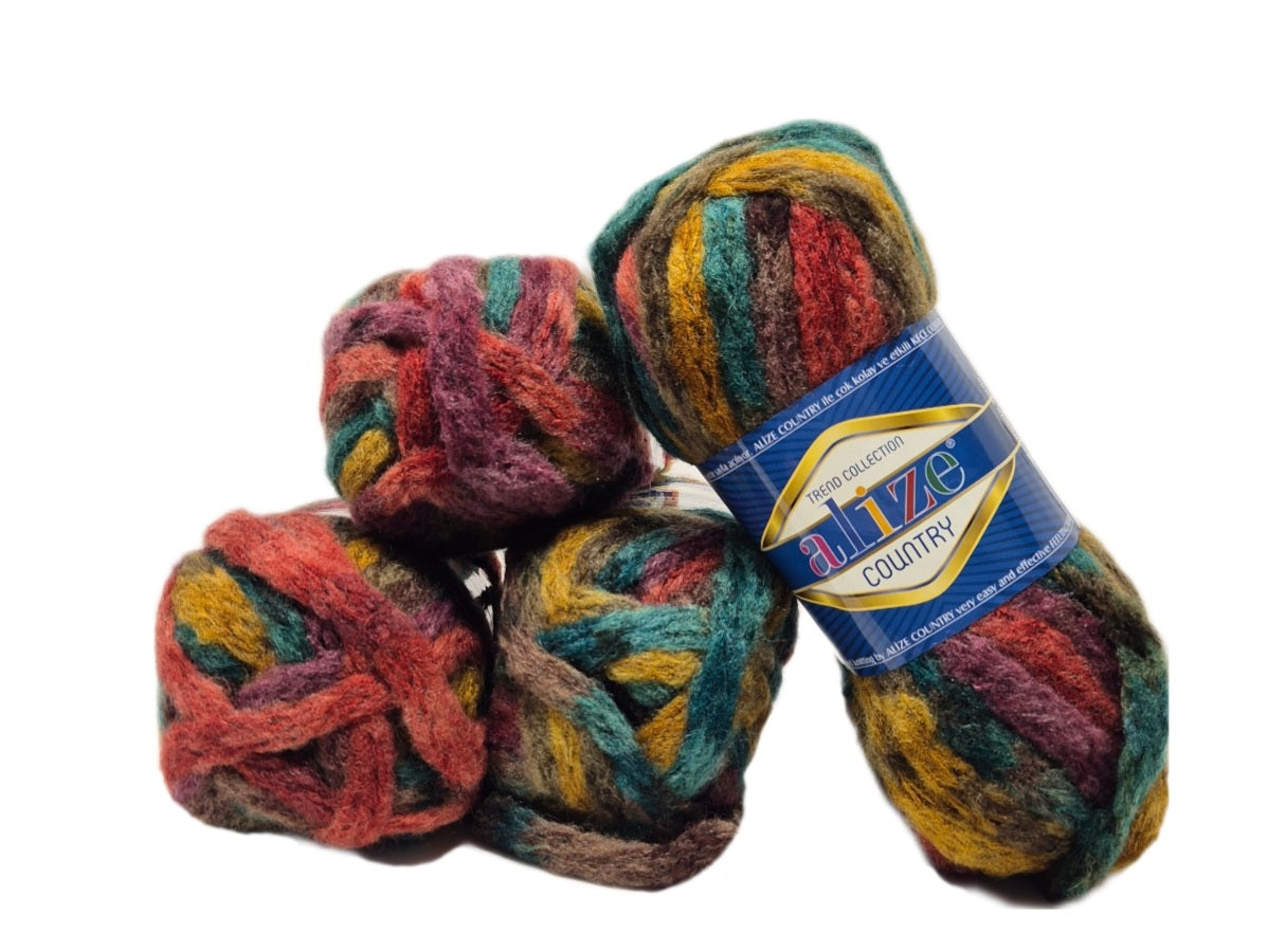 Alize Country Multicolor Strickgarn Fingerwolle